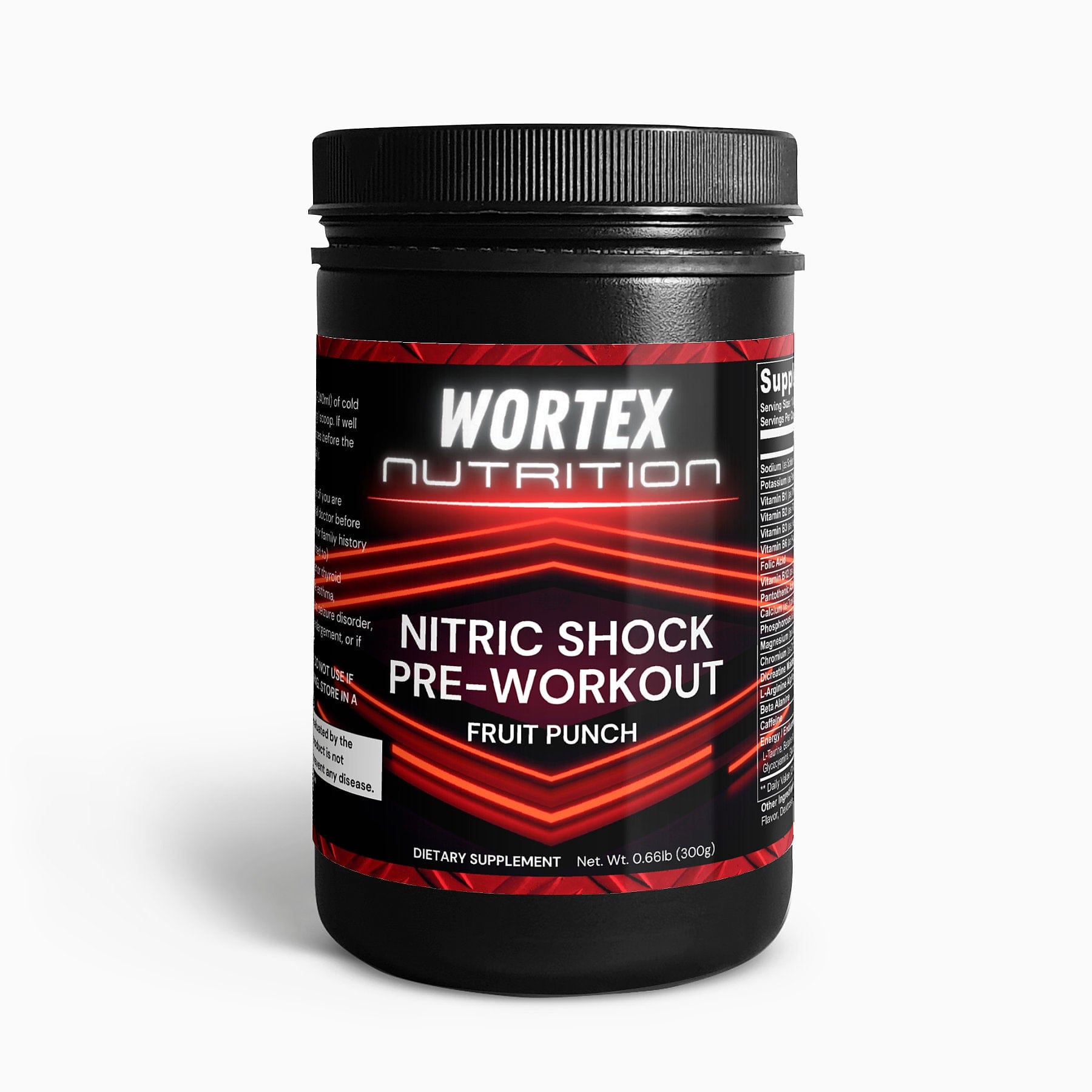 Nitric Shock Pre-Workout Powder (Fruit Punch) - Wortex Nutrition