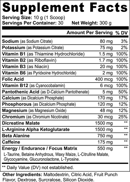 Nitric Shock Pre-Workout Powder (Fruit Punch) - Wortex Nutrition